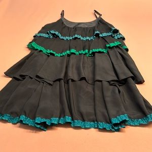 Marc Jacobs 100% Silk Tent Dress. Ruffle Embellishment. Concealed zip closure